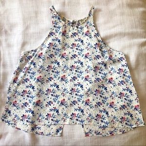 High Neck Floral Flowy Top